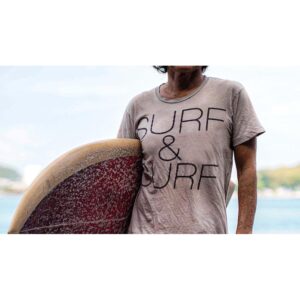 NAKISURFオリジナル『SURF and SURF』手染めデッドストックTee ※メール便対応（1枚まで）