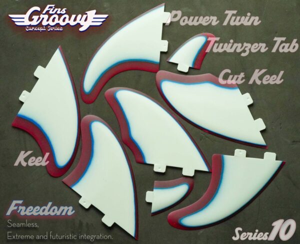 GROOVY FINS 10『Freedom』 グルービー・フィン 10 / TheOne TWIN, TWINZER TAB-00, TWINZER SET/KEEL (FCS) ※メール便対応
